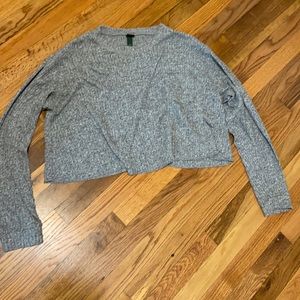 grey cropped sweater